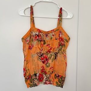 Orange sheer summer top